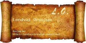 Lendvai Orsolya névjegykártya